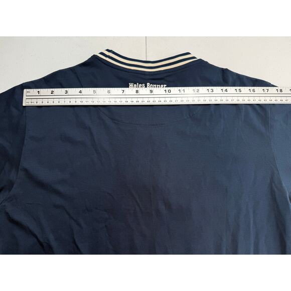 NWT Wales Bonner Men's Organic Jersey Original Tee Crew Neck Navy Blue, Medium - Picture 14 of 15